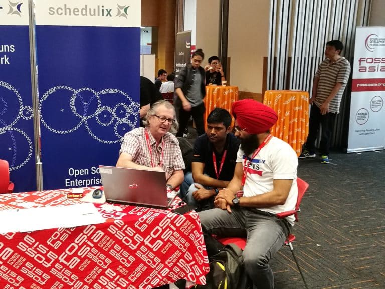 Dieter Stubler from independIT with particioners of the FOSSASIA